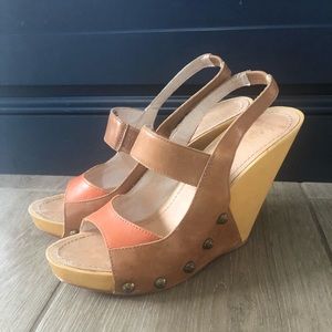 True Religion Leather Wedges BOHO